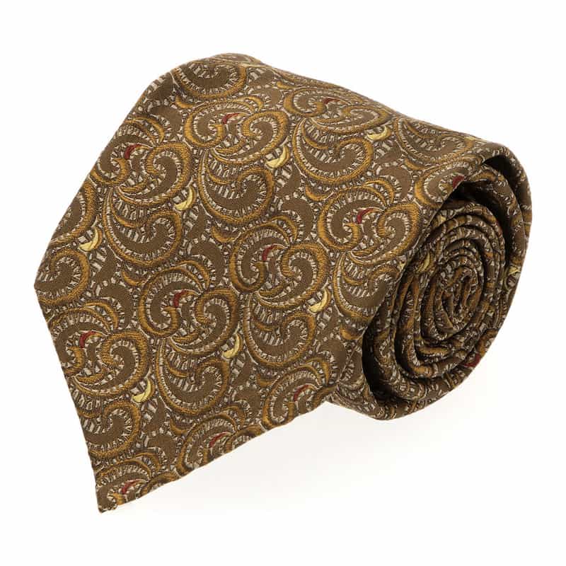 ATTO VANNUCCI FIRENZE セッテピエゲペイズリー柄タイ BROWN