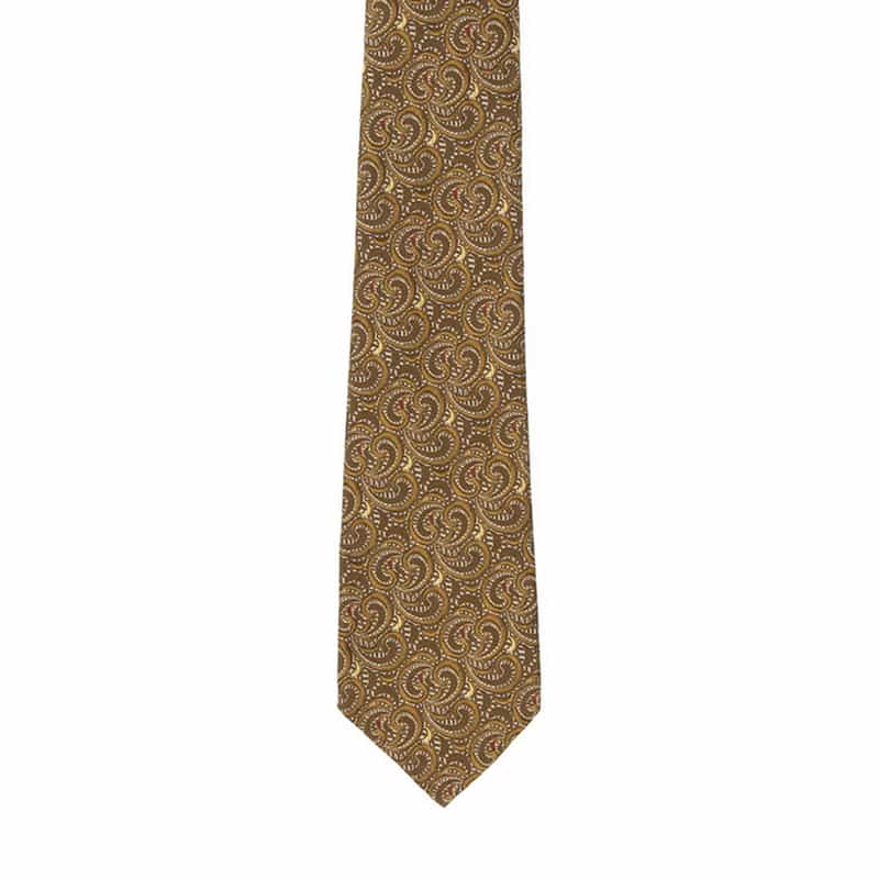 ATTO VANNUCCI FIRENZE セッテピエゲペイズリー柄タイ BROWN