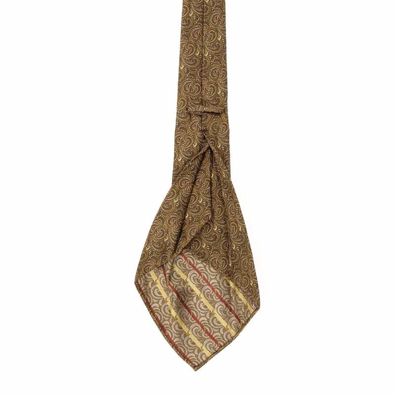 ATTO VANNUCCI FIRENZE セッテピエゲペイズリー柄タイ BROWN