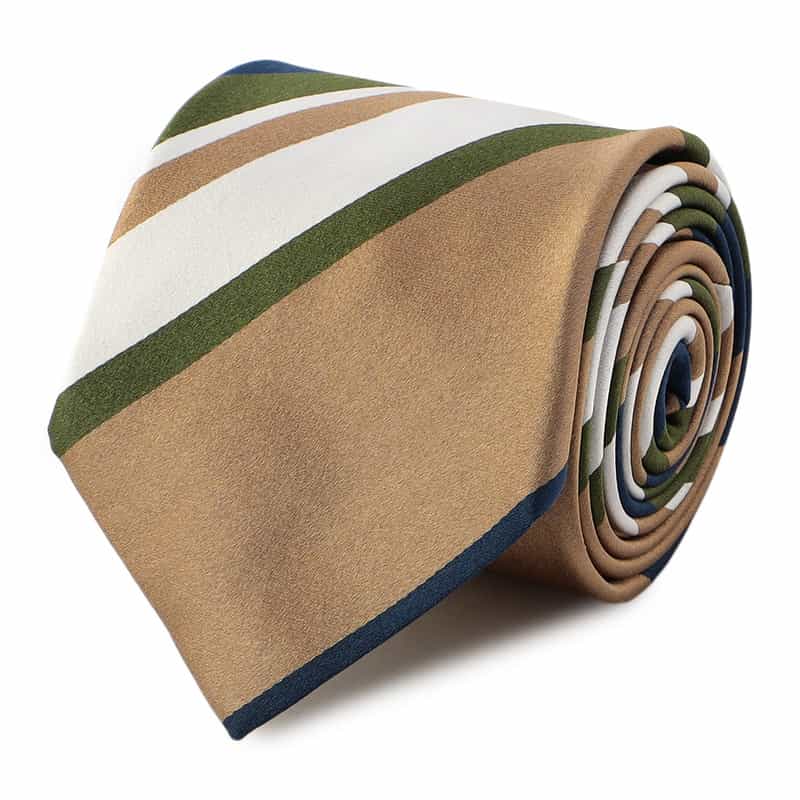 STEFANO BIGI ストライプ柄タイ BEIGE