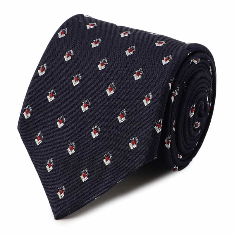 STEFANO BIGI 小紋柄タイ NAVY