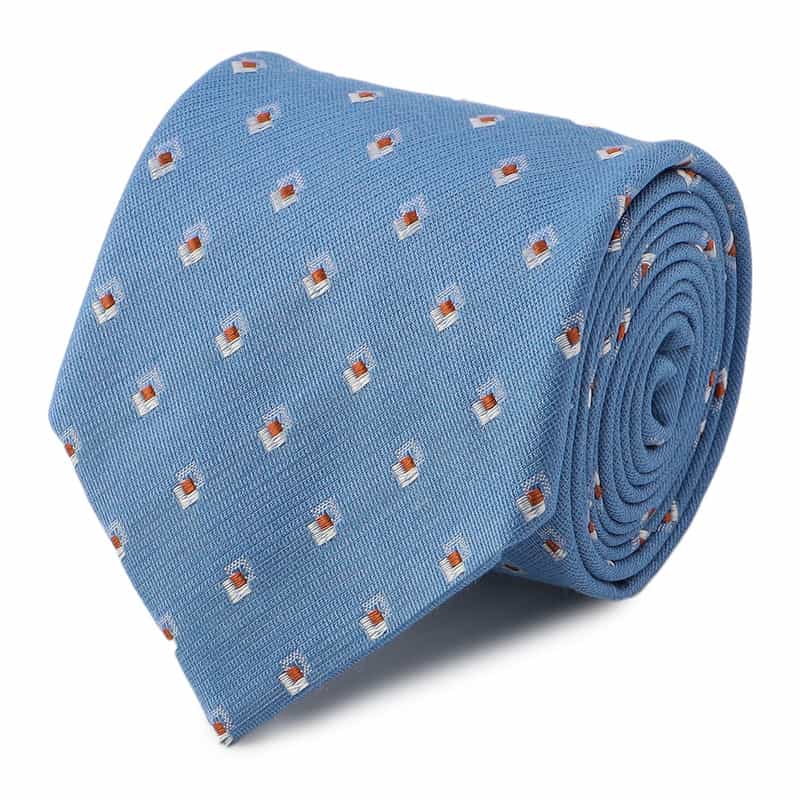 STEFANO BIGI 小紋柄タイ LIGHT BLUE
