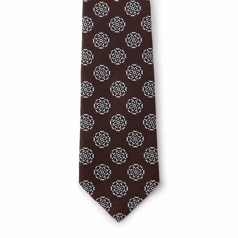 STEFANO BIGI メダリオン柄タイ BROWN