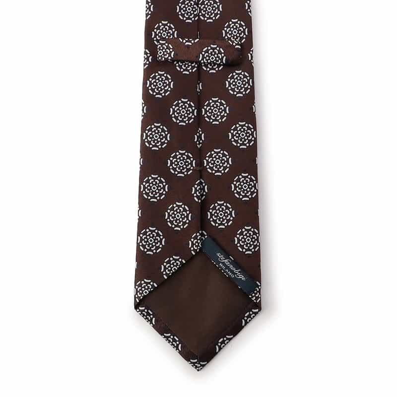 STEFANO BIGI メダリオン柄タイ BROWN