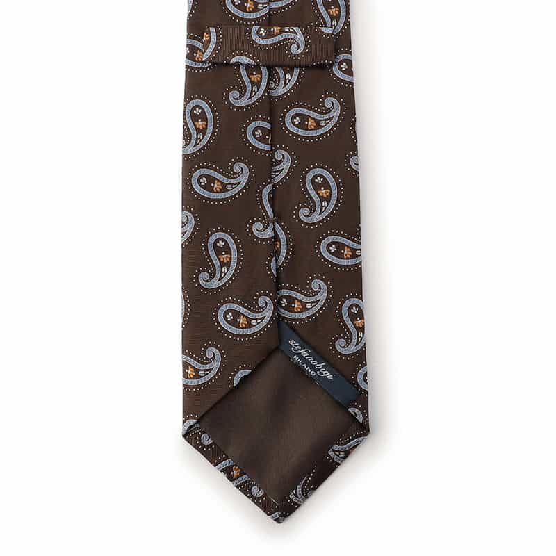 STEFANO BIGI ペイズリー柄タイ BROWN