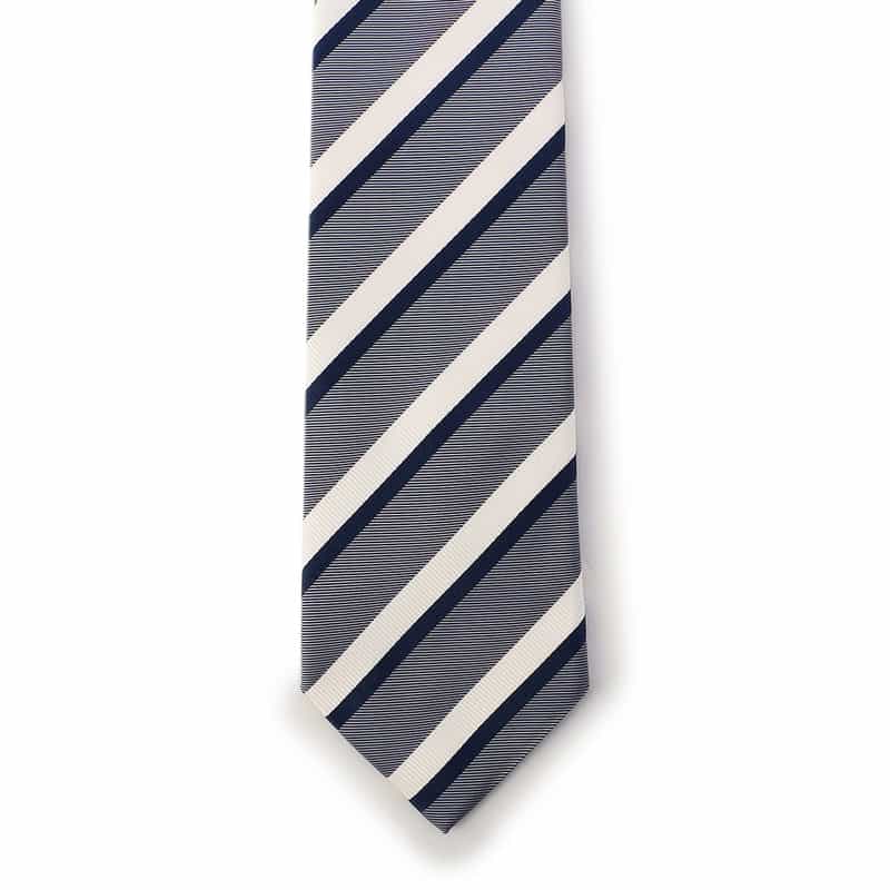 STEFANO BIGI ストライプ柄タイ NAVY