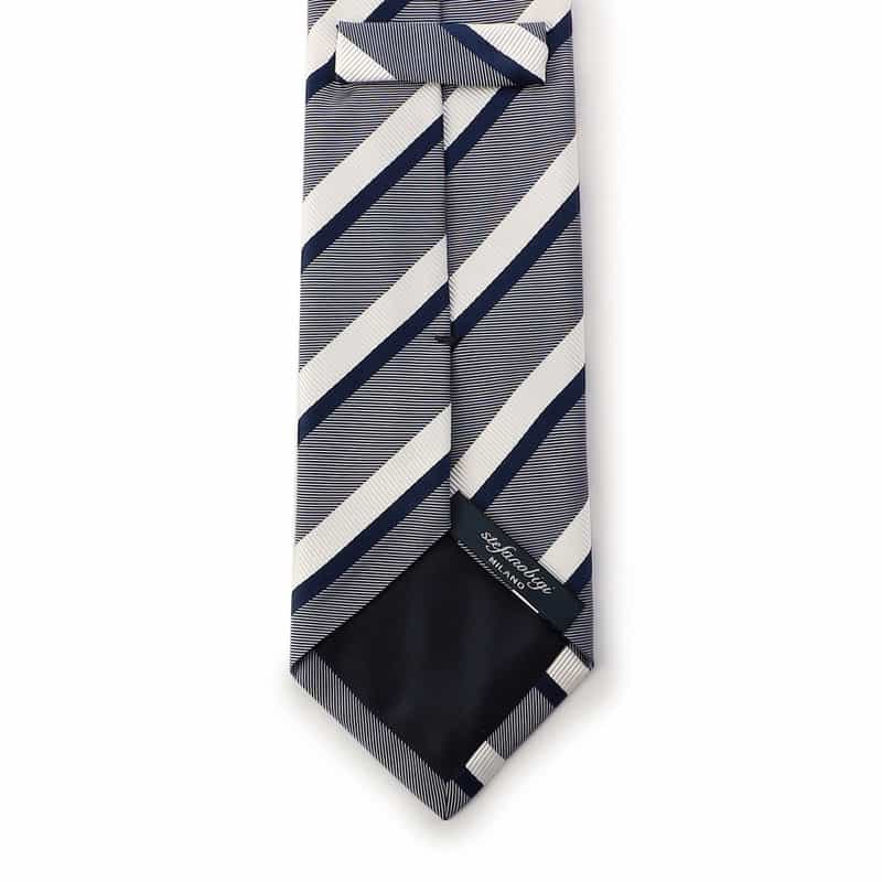 STEFANO BIGI ストライプ柄タイ NAVY