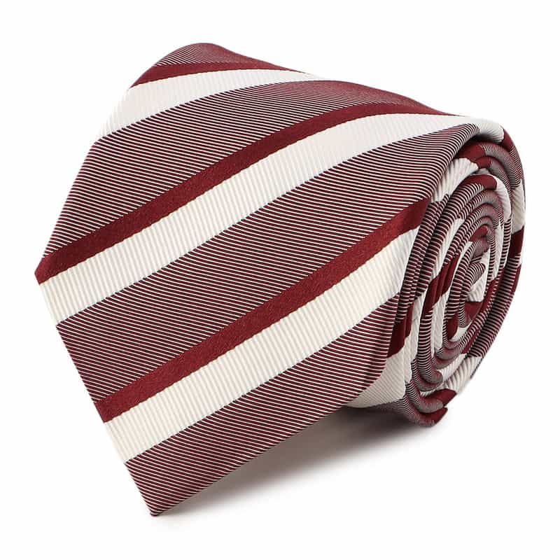 STEFANO BIGI ストライプ柄タイ WINE