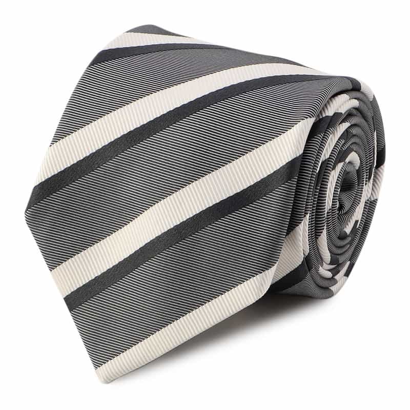 STEFANO BIGI ストライプ柄タイ GRAY