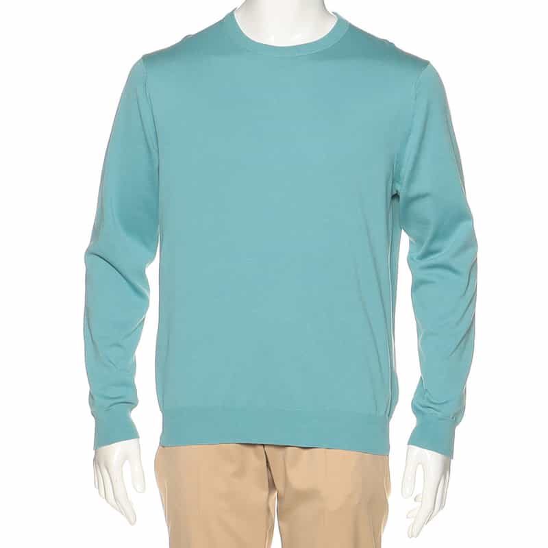 BARNEYS NEW YORK 海島綿ニットプルオーバー LIGHT BLUE