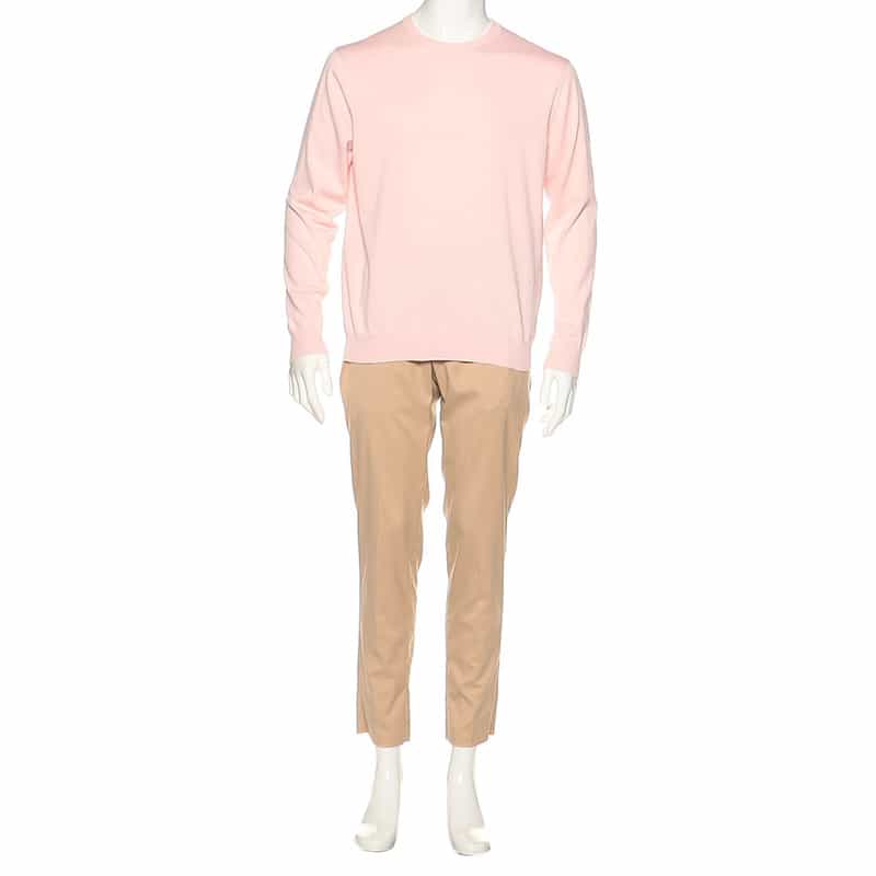 BARNEYS NEW YORK 海島綿ニットプルオーバー LIGHT PINK