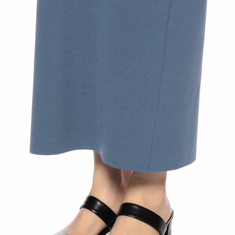 AURALEE Vネック ニットドレス BLUE