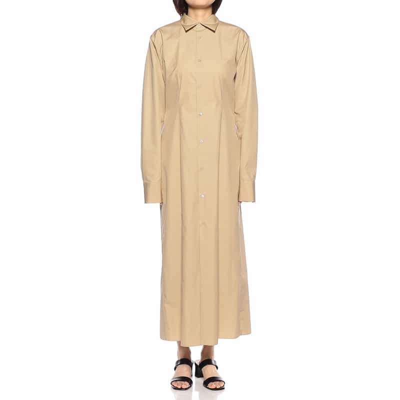 AURALEE ロングスリーブ シャツドレス BEIGE