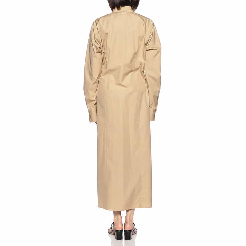 AURALEE ロングスリーブ シャツドレス BEIGE
