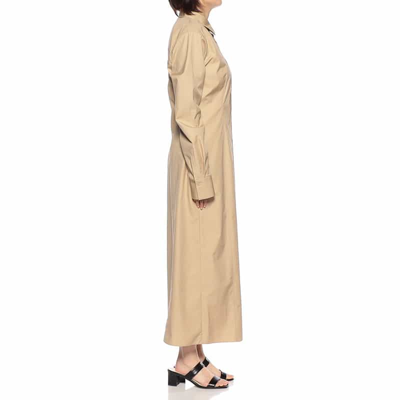 AURALEE ロングスリーブ シャツドレス BEIGE