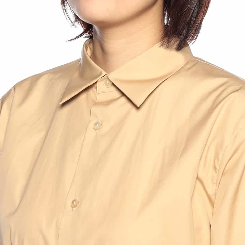 AURALEE ロングスリーブ シャツドレス BEIGE