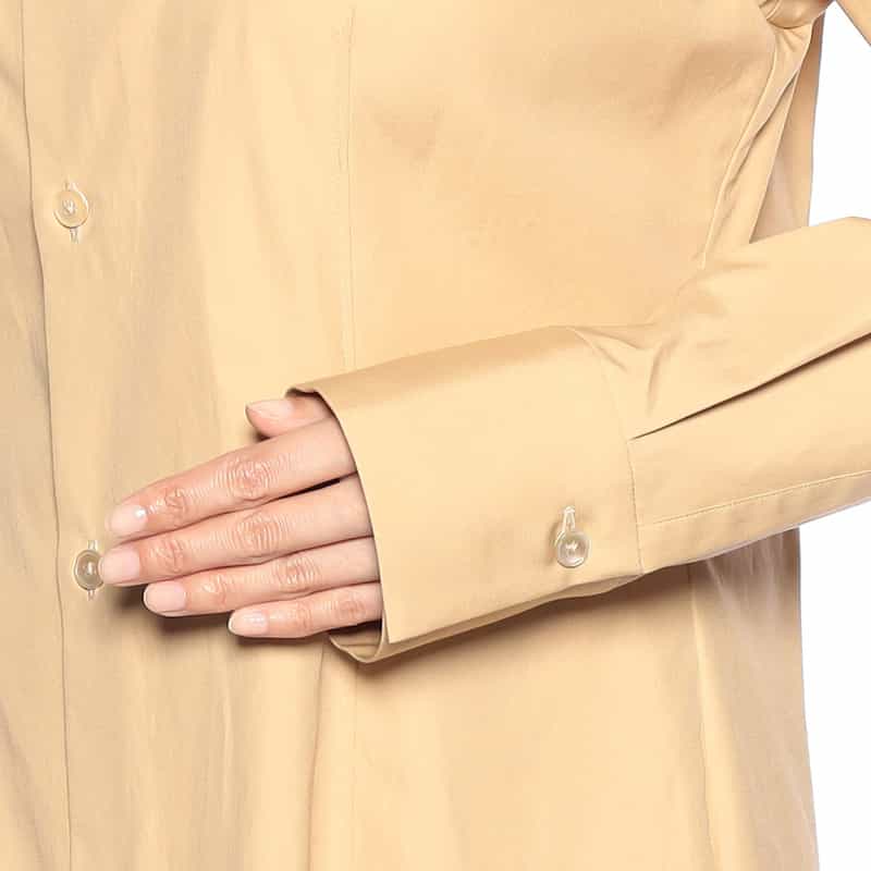 AURALEE ロングスリーブ シャツドレス BEIGE
