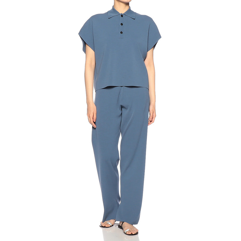 AURALEE スリット ニットパンツ BLUE