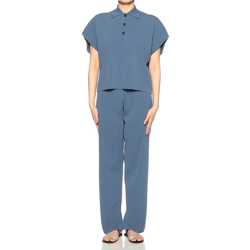 AURALEE スリット ニットパンツ BLUE