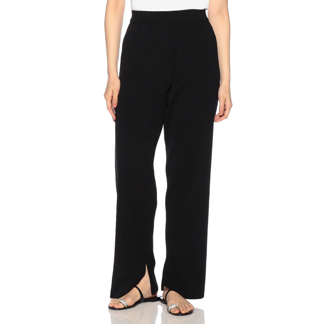 スリット ニットパンツ