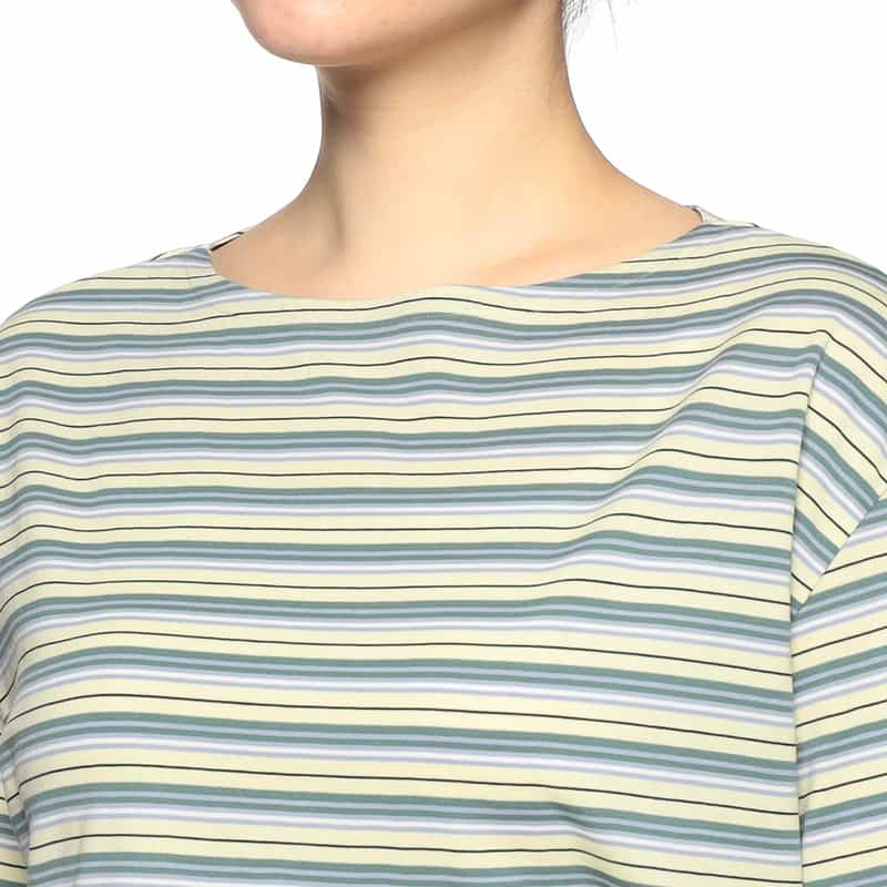AURALEE クロップド ボーダーカットソー LIGHT GREEN