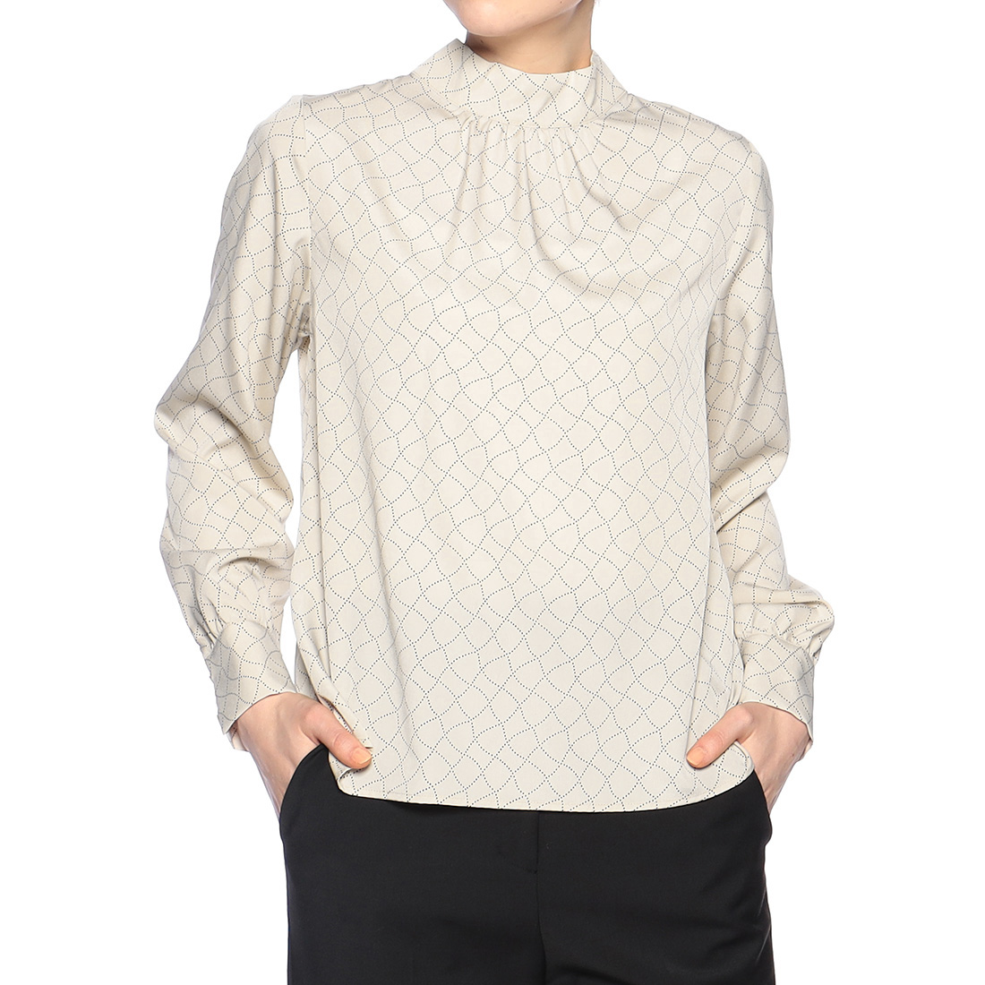 ウォッシャブル 2WAYボウタイブラウス