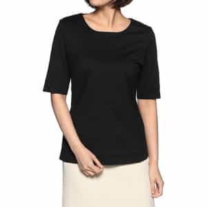 ウォッシャブル コットンUネックカットソー