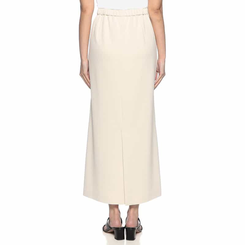 BARNEYS NEW YORK ウォッシャブル ドローストリング ジャージーロングスカート IVORY