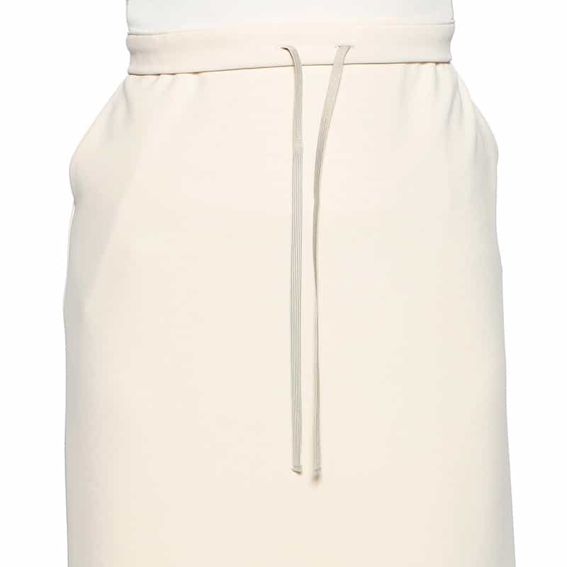 BARNEYS NEW YORK ウォッシャブル ドローストリング ジャージーロングスカート IVORY