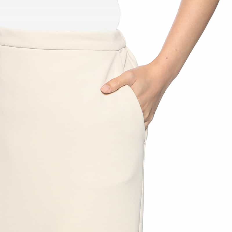 BARNEYS NEW YORK ウォッシャブル ドローストリング ジャージーロングスカート IVORY