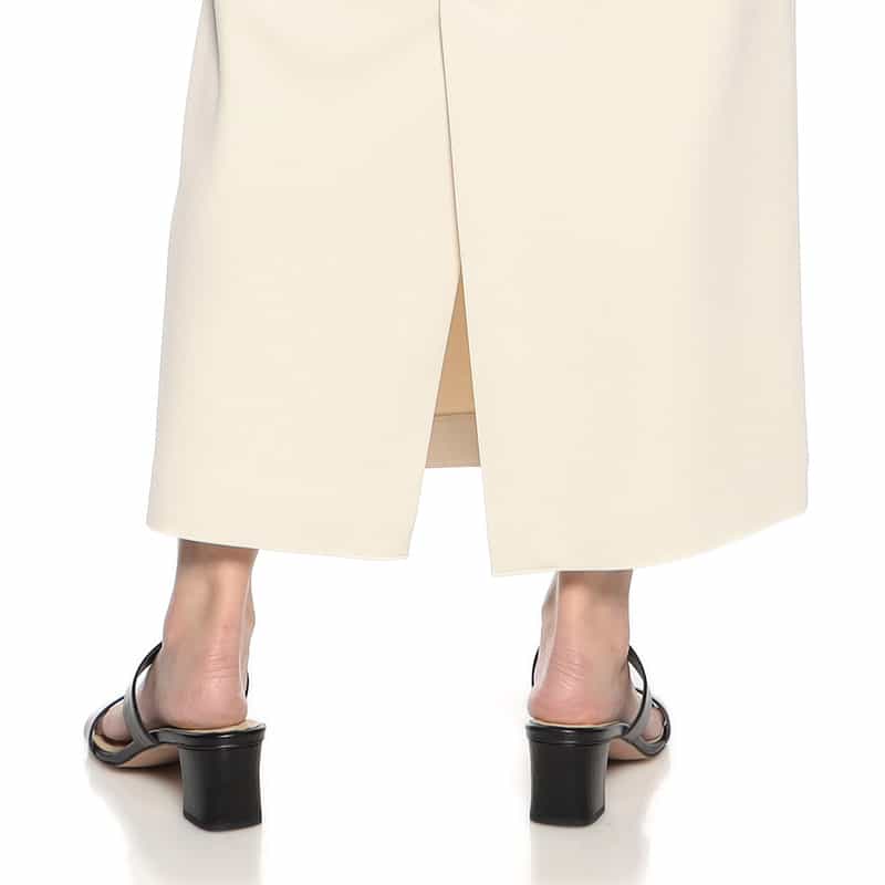 BARNEYS NEW YORK ウォッシャブル ドローストリング ジャージーロングスカート IVORY