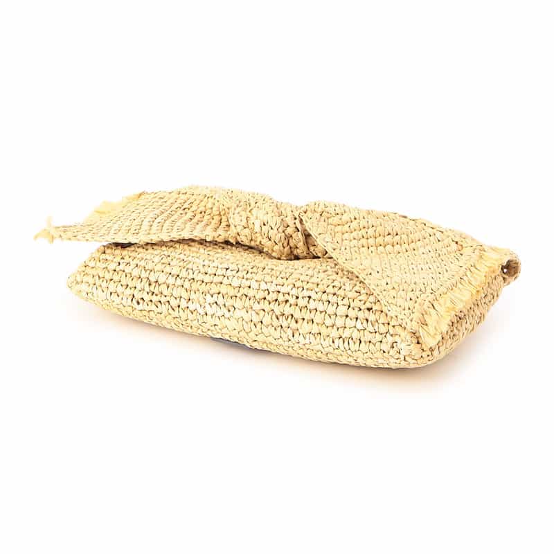 ANYA HINDMARCH ラフィアクラッチバッグ BEIGE