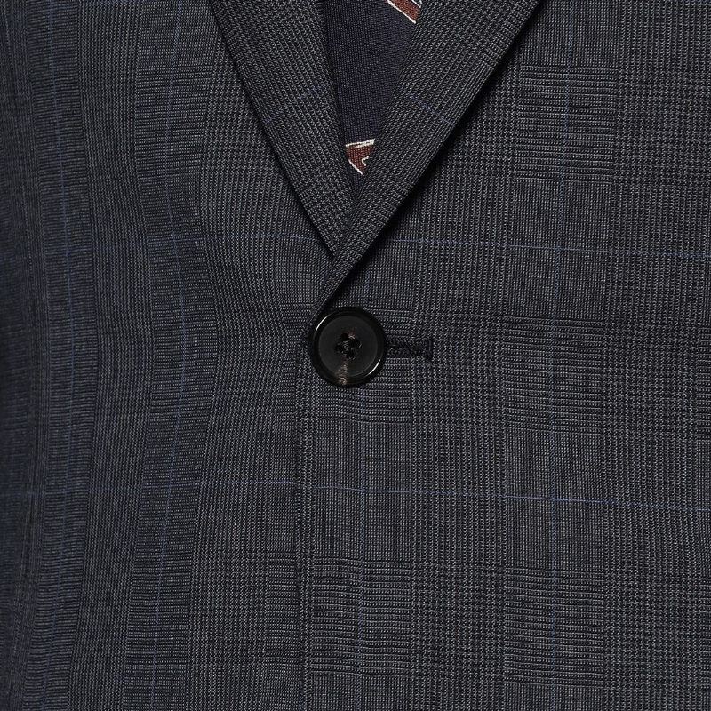 BARNEYS NEW YORK チェック柄スーツ NAVY