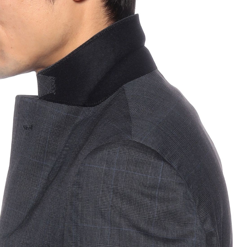 BARNEYS NEW YORK チェック柄スーツ NAVY