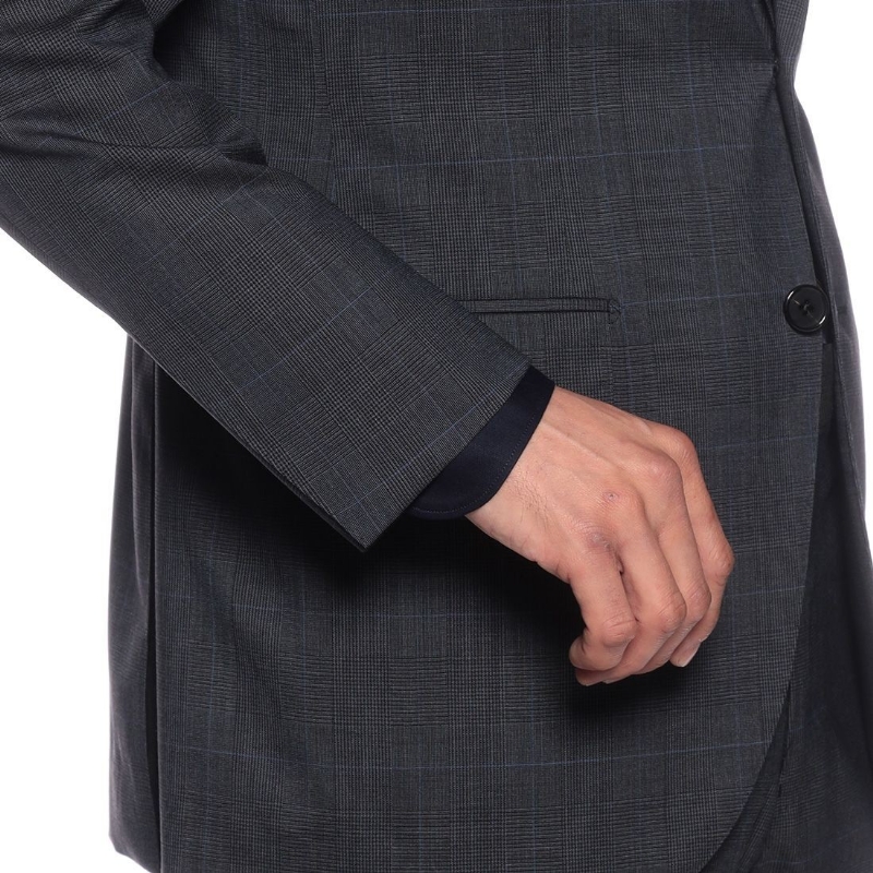 BARNEYS NEW YORK チェック柄スーツ NAVY