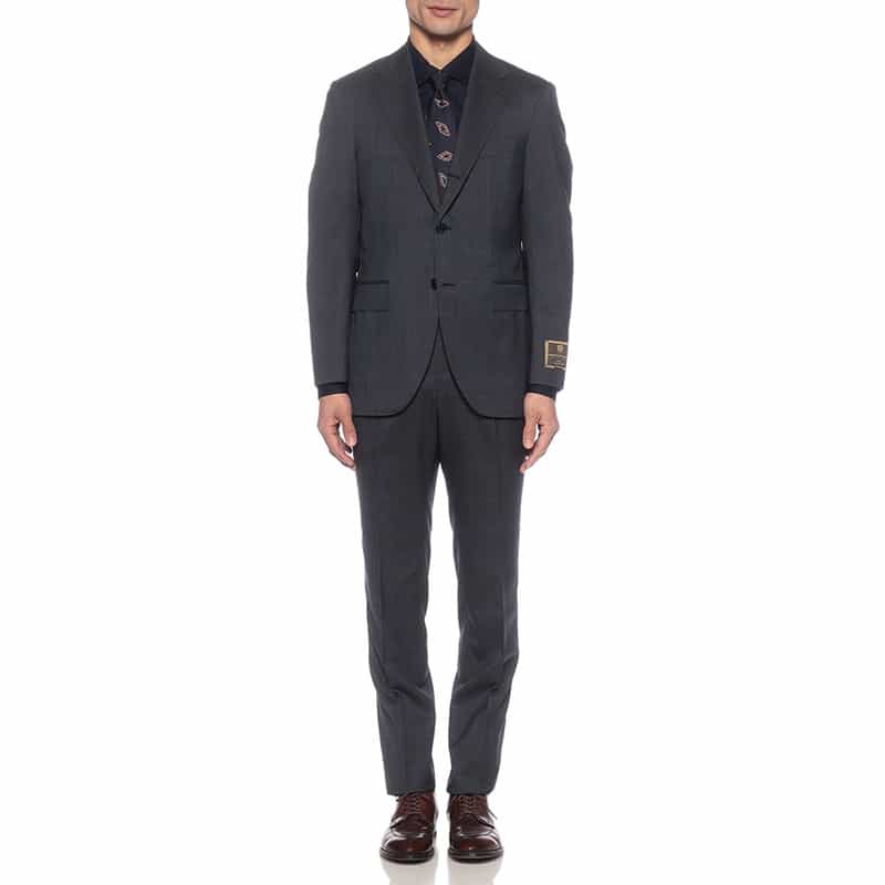 BARNEYS NEW YORK チェック柄スーツ NAVY