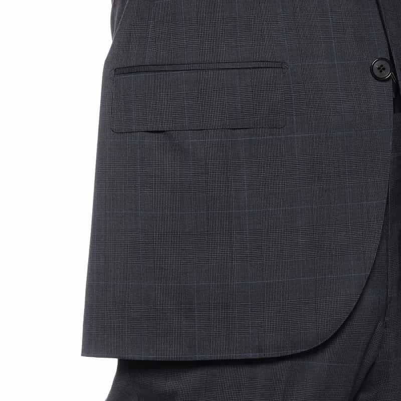 BARNEYS NEW YORK チェック柄スーツ NAVY