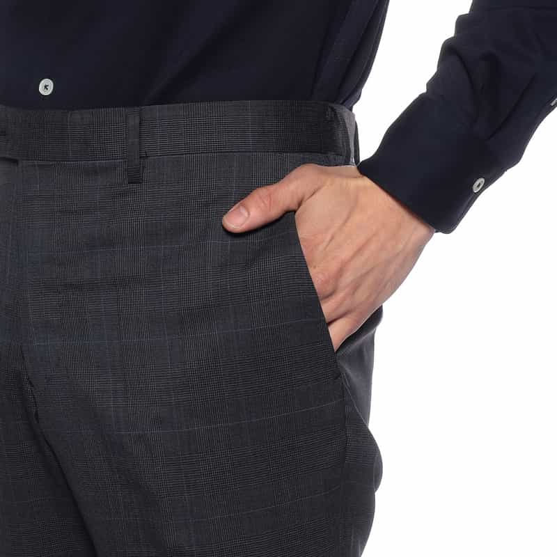 BARNEYS NEW YORK チェック柄スーツ NAVY