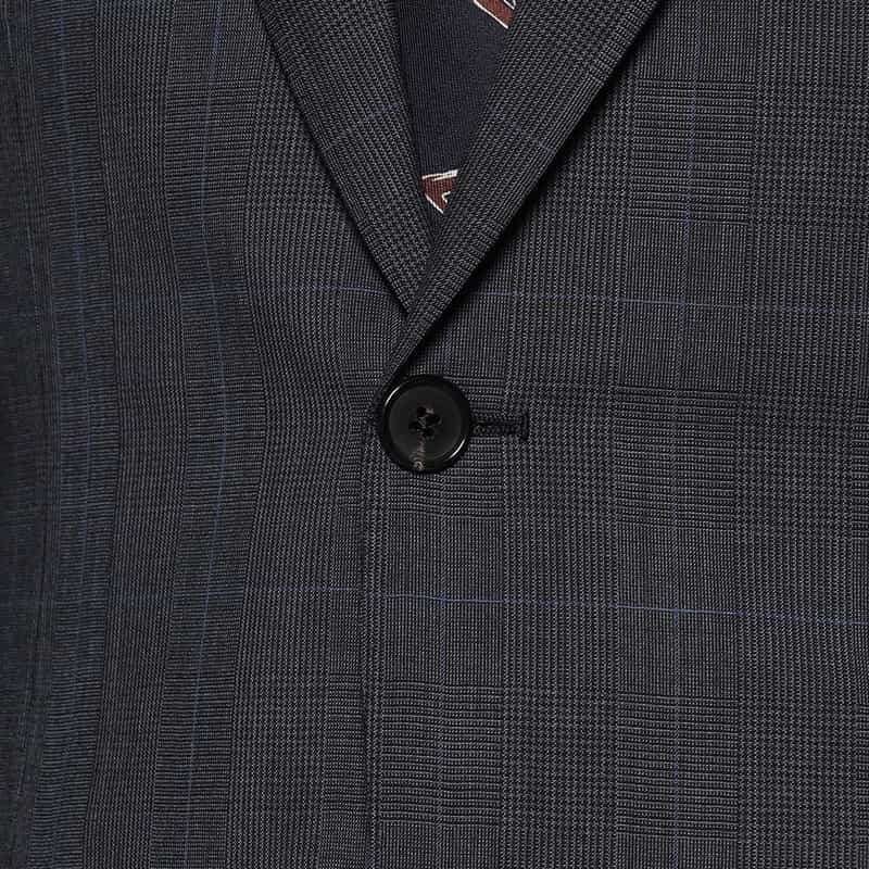 BARNEYS NEW YORK チェック柄スーツ NAVY