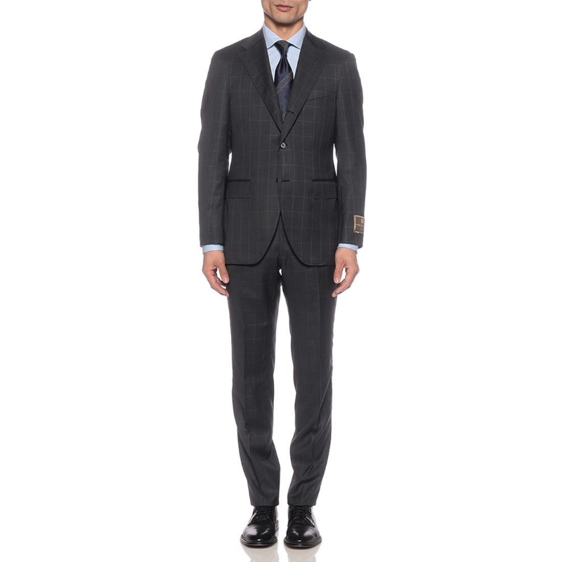 BARNEYS NEW YORK ウインドーペーン柄スーツ DARK GRAY