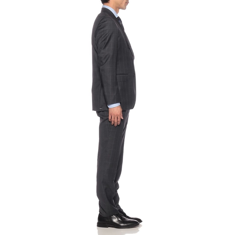 BARNEYS NEW YORK ウインドーペーン柄スーツ DARK GRAY