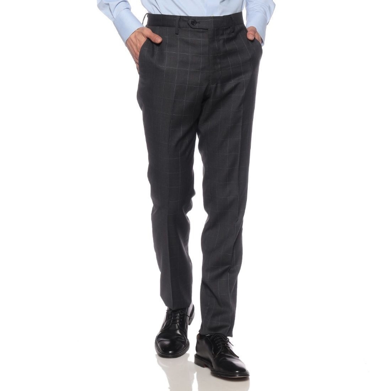 BARNEYS NEW YORK ウインドーペーン柄スーツ DARK GRAY