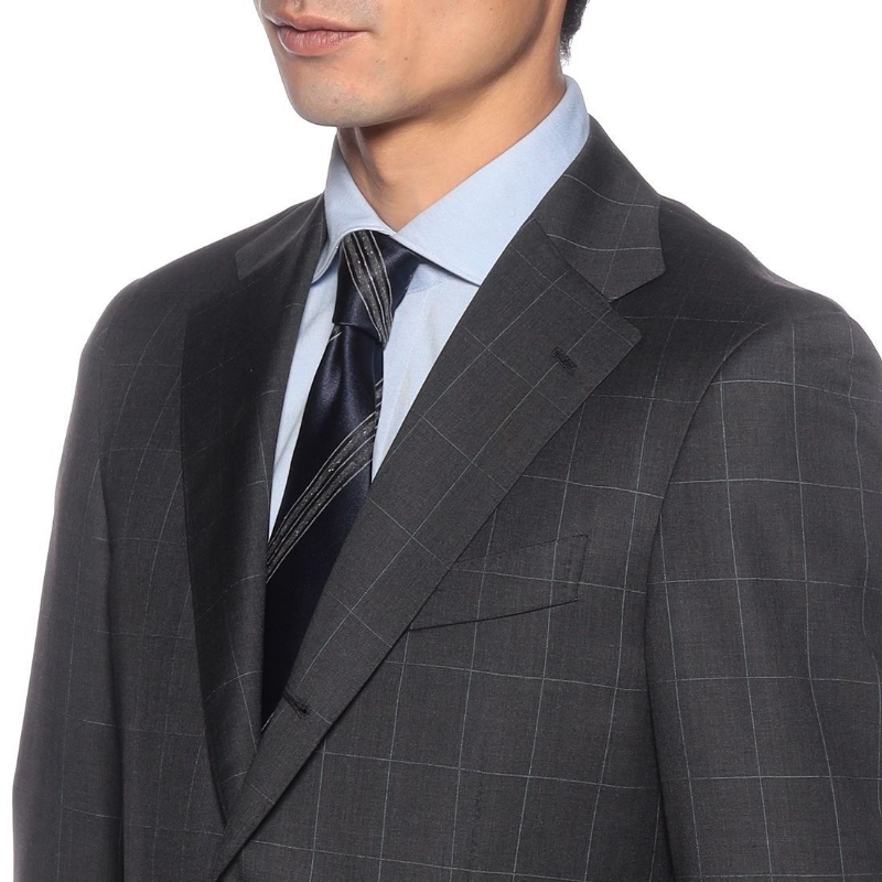 BARNEYS NEW YORK ウインドーペーン柄スーツ DARK GRAY