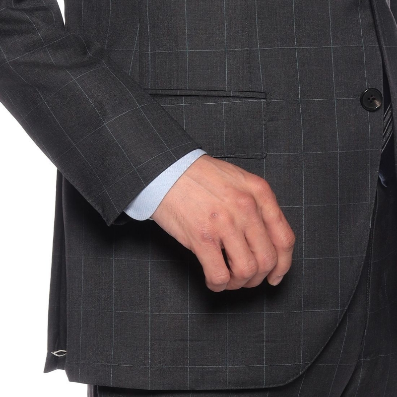 BARNEYS NEW YORK ウインドーペーン柄スーツ DARK GRAY