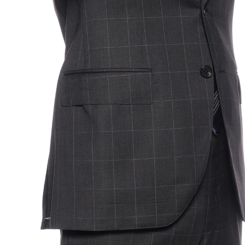 BARNEYS NEW YORK ウインドーペーン柄スーツ DARK GRAY