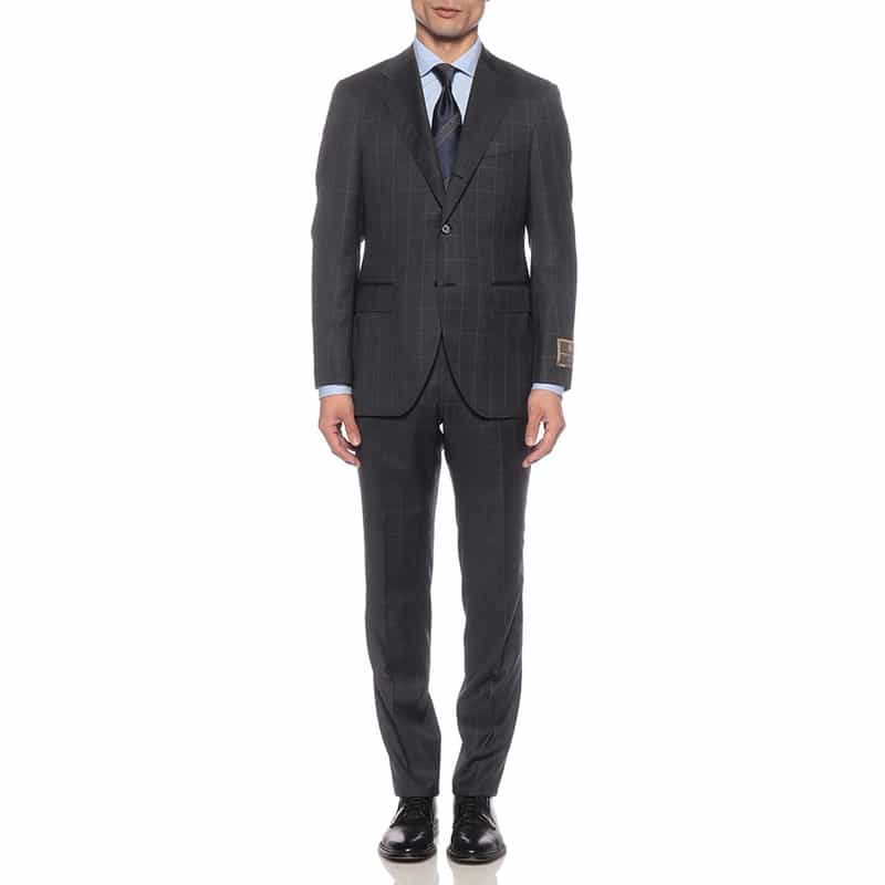 BARNEYS NEW YORK ウインドーペーン柄スーツ DARK GRAY