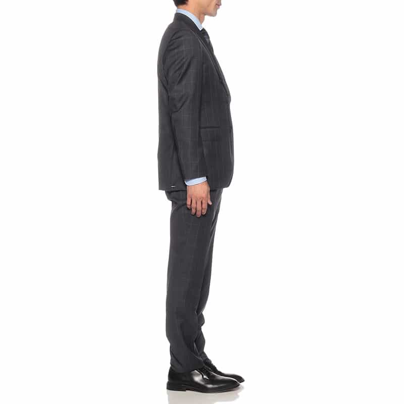 BARNEYS NEW YORK ウインドーペーン柄スーツ DARK GRAY
