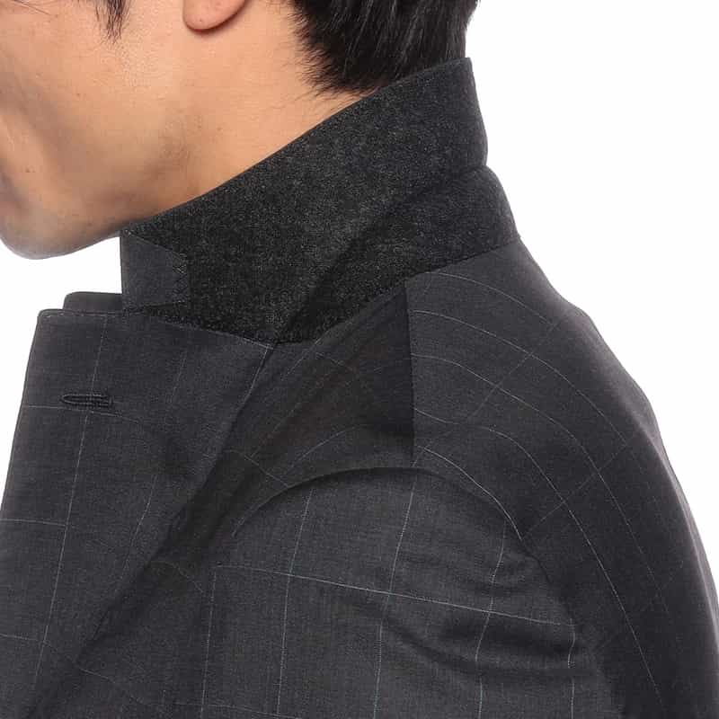 BARNEYS NEW YORK ウインドーペーン柄スーツ DARK GRAY