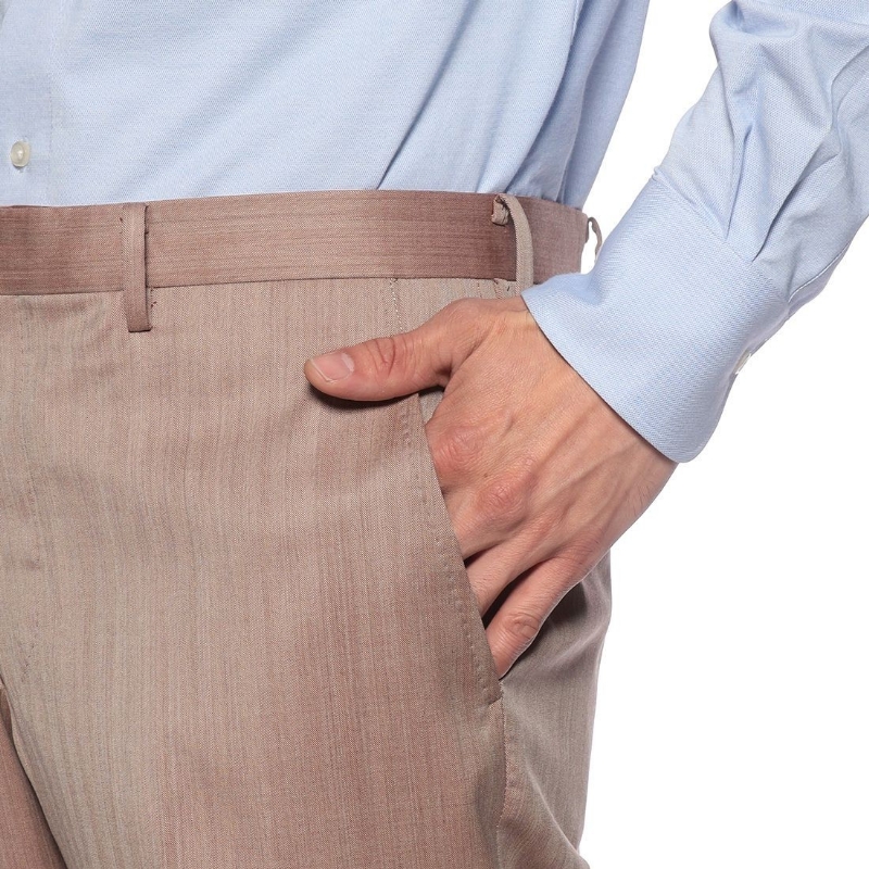 BARNEYS NEW YORK ヘリンボーン柄スーツ BEIGE