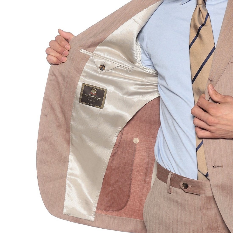 BARNEYS NEW YORK ヘリンボーン柄スーツ BEIGE